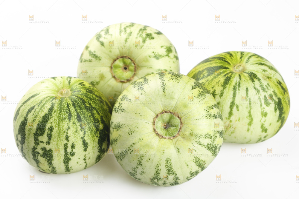 白底上的花蕾甜瓜