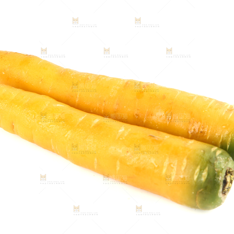 白底上的黄萝卜