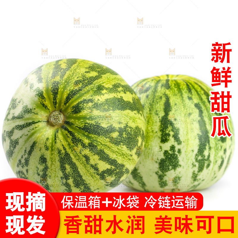 白底上的花蕾甜瓜