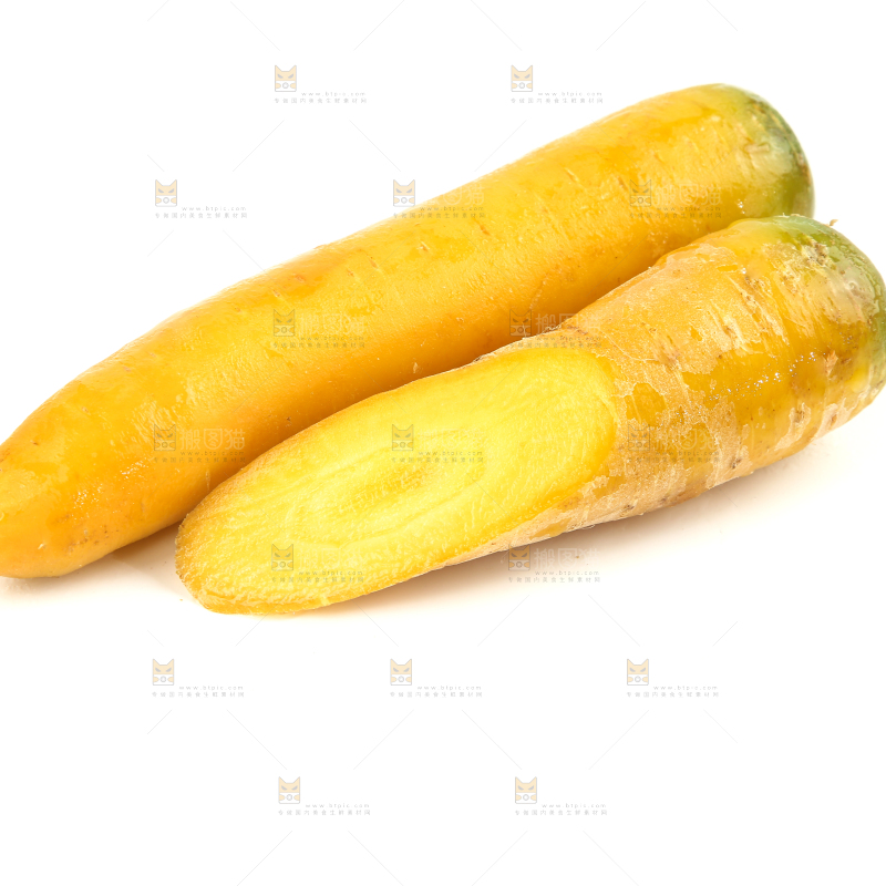 白底上的黄萝卜