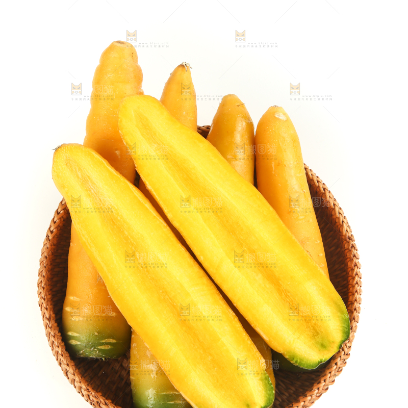 白底上的黄萝卜