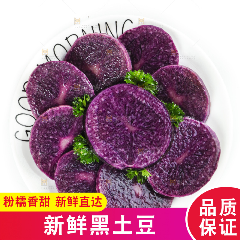 白底上的紫土豆