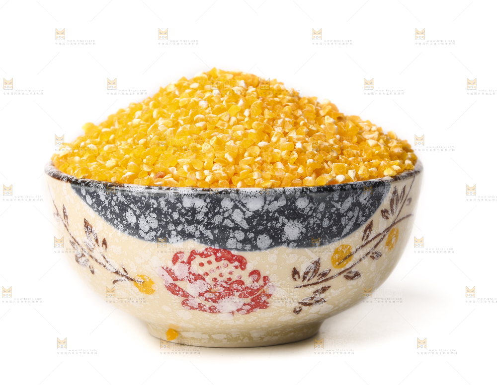 白底上的玉米碴