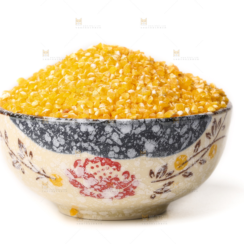 白底上的玉米碴
