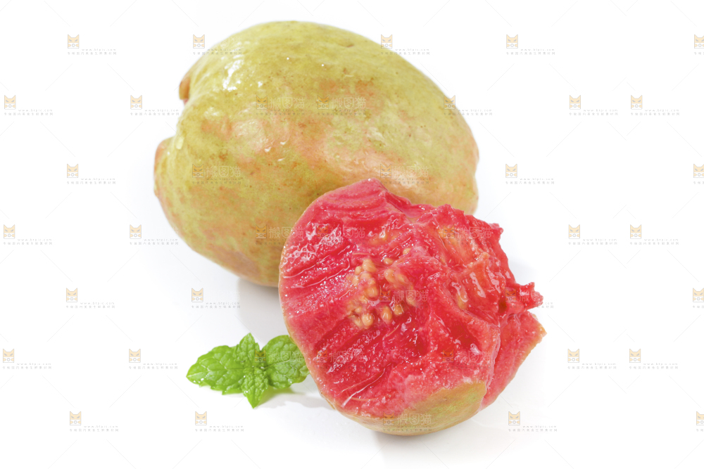 白底上的红心芭乐