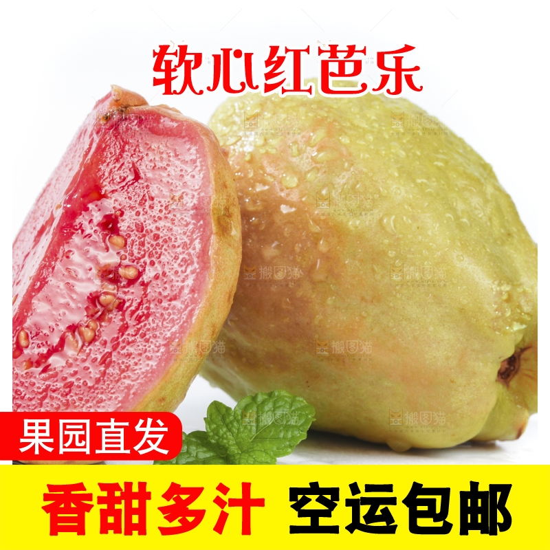 白底上的红心芭乐