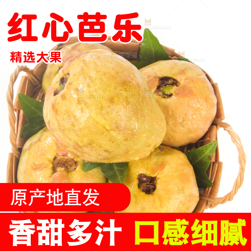 白底上的红心芭乐