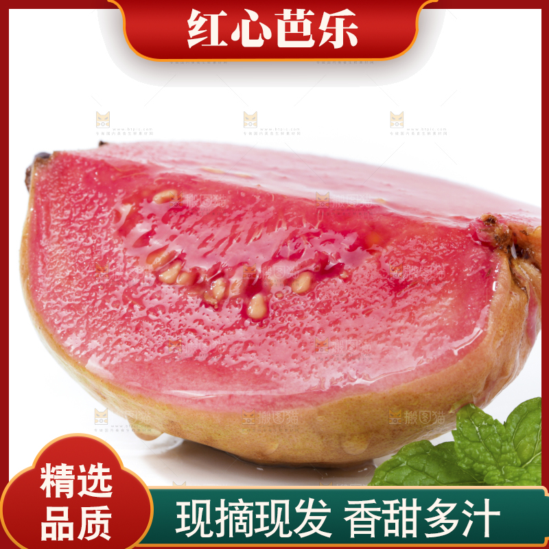 白底上的红心芭乐