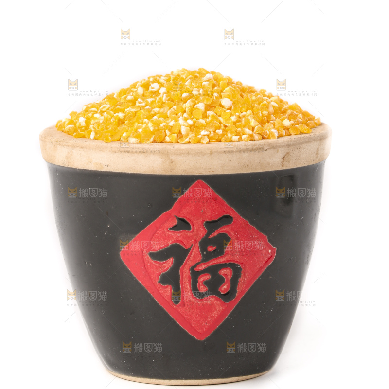 白底上的玉米碴