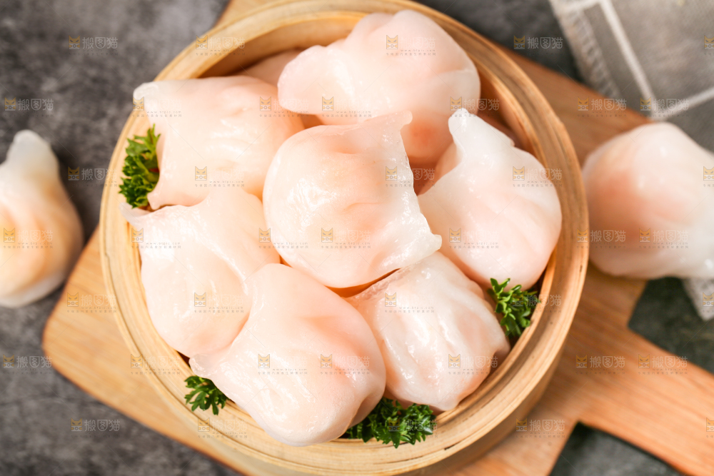 深底上的虾饺