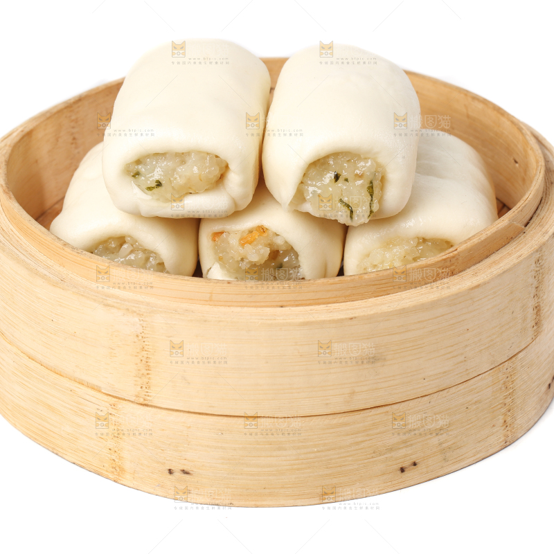 白底上的糯米卷