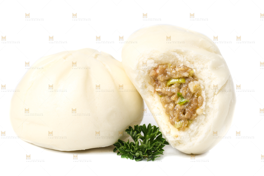 白底上的滑肉包