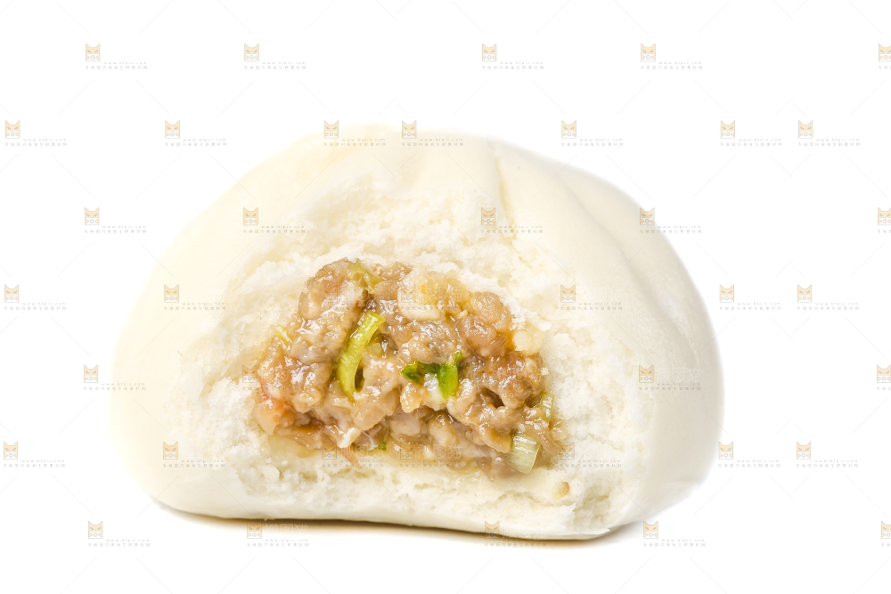 白底上的滑肉包