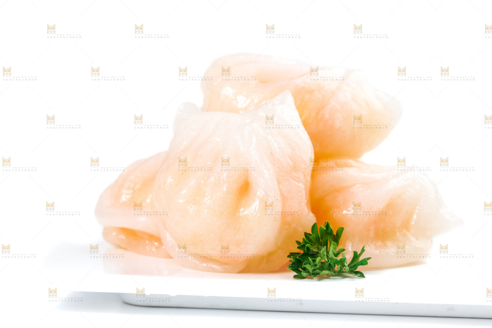 白底上的虾饺