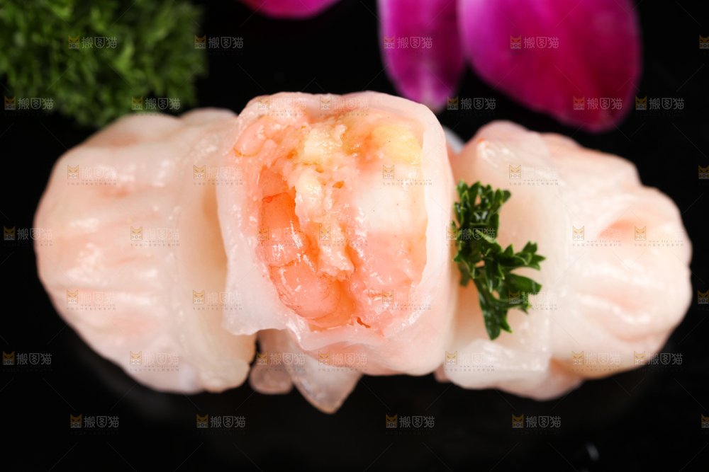 深底上的虾饺