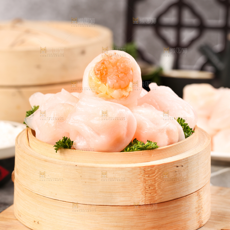 深底上的虾饺