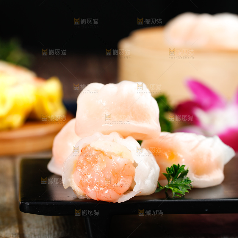深底上的虾饺