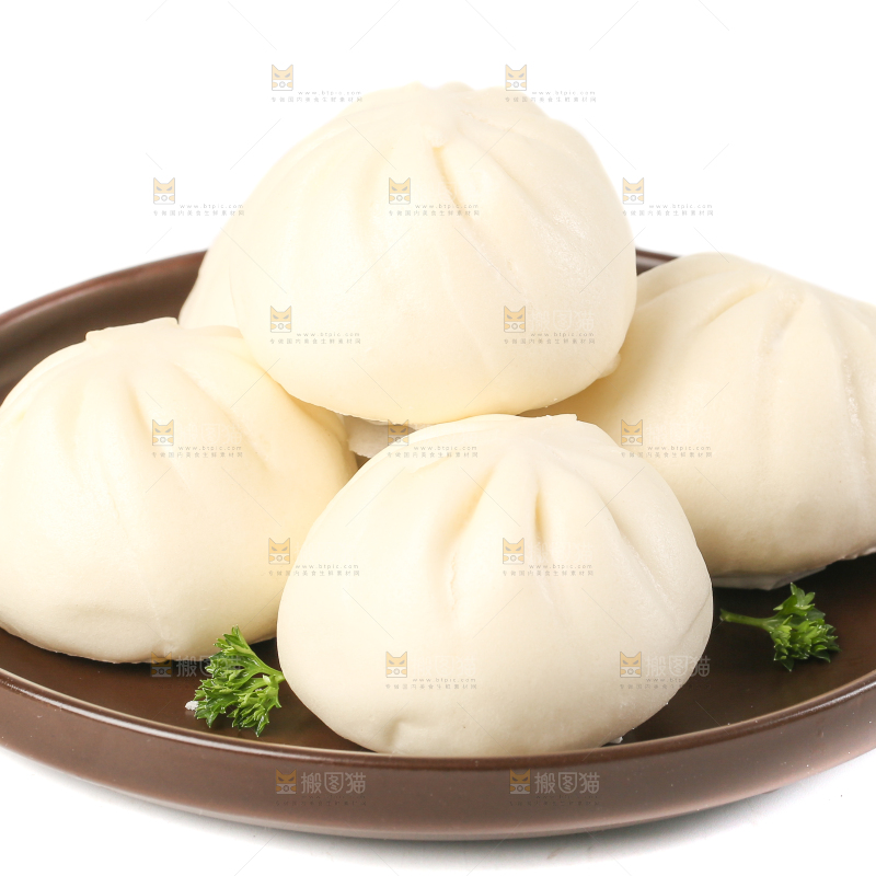 白底上的滑肉包