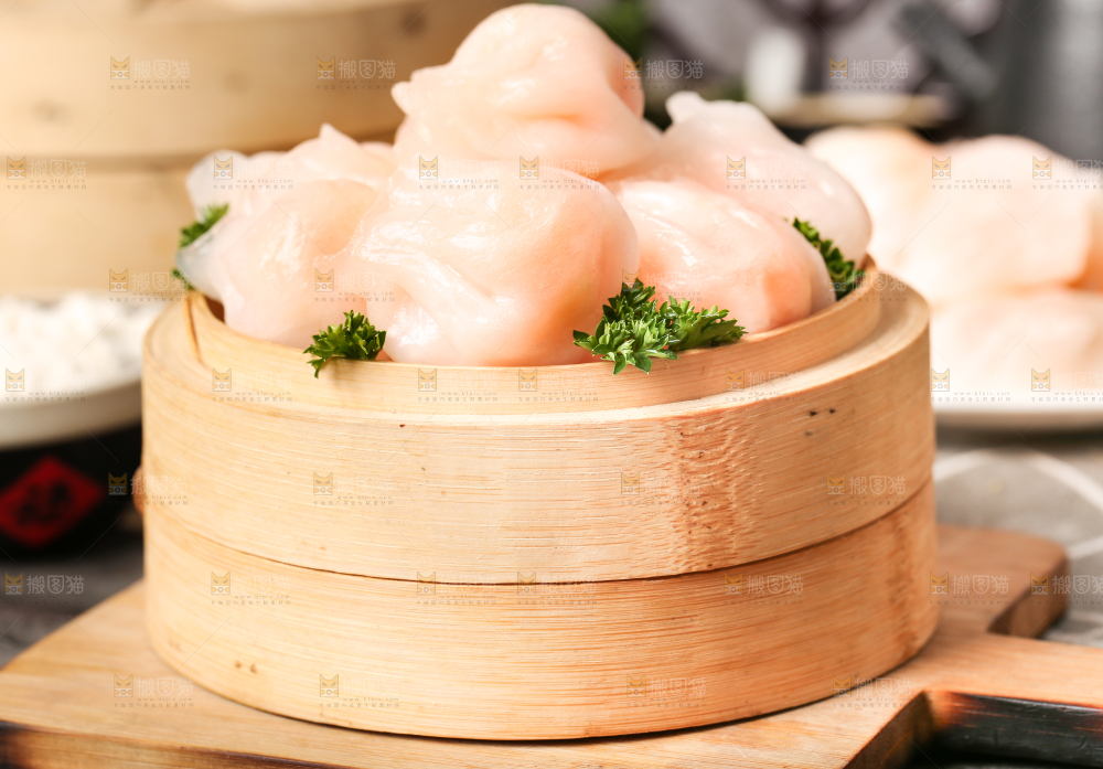 深底上的虾饺