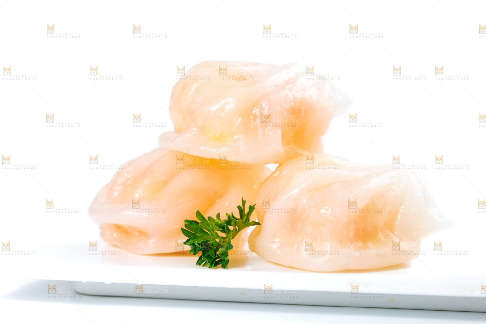 白底上的虾饺