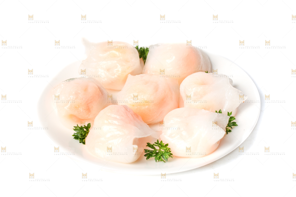白底上的虾饺