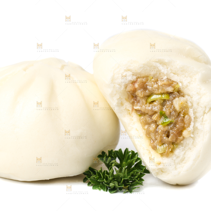 白底上的滑肉包