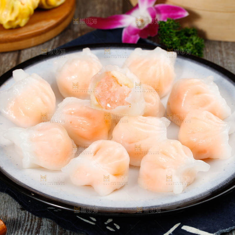 深底上的虾饺