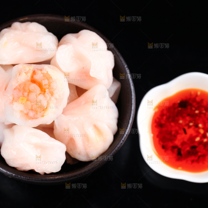 深底上的虾饺
