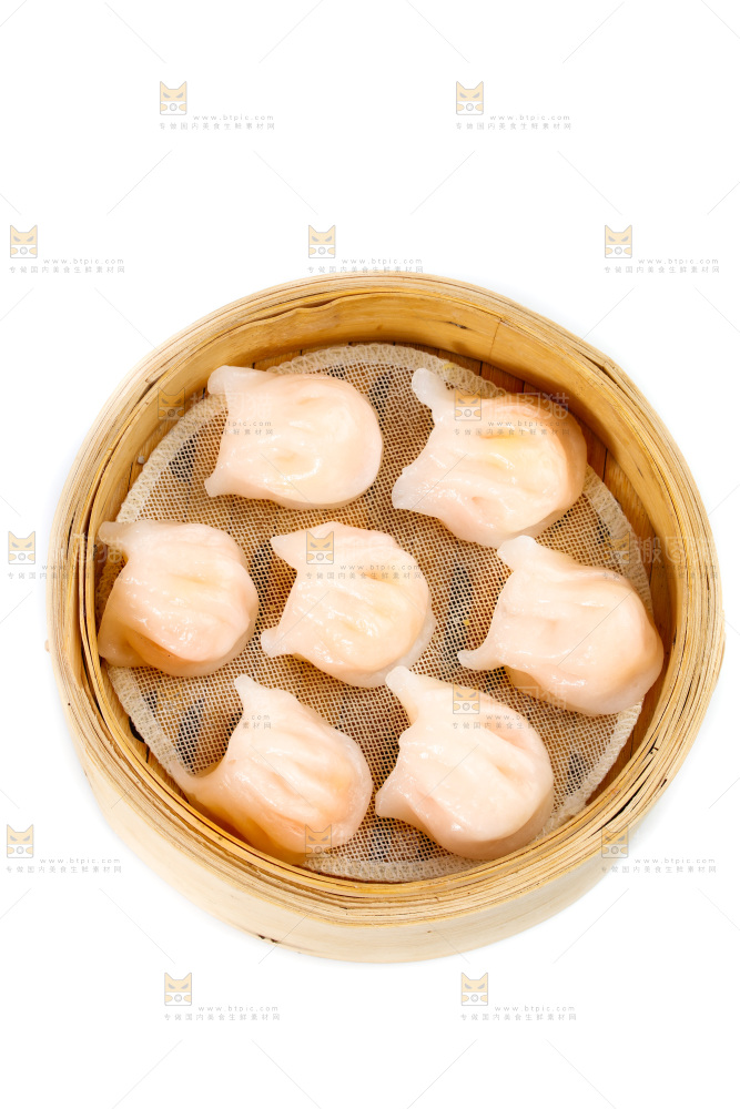 白底上的虾饺