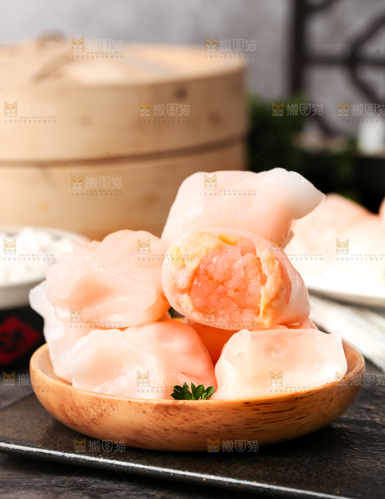 深底上的虾饺