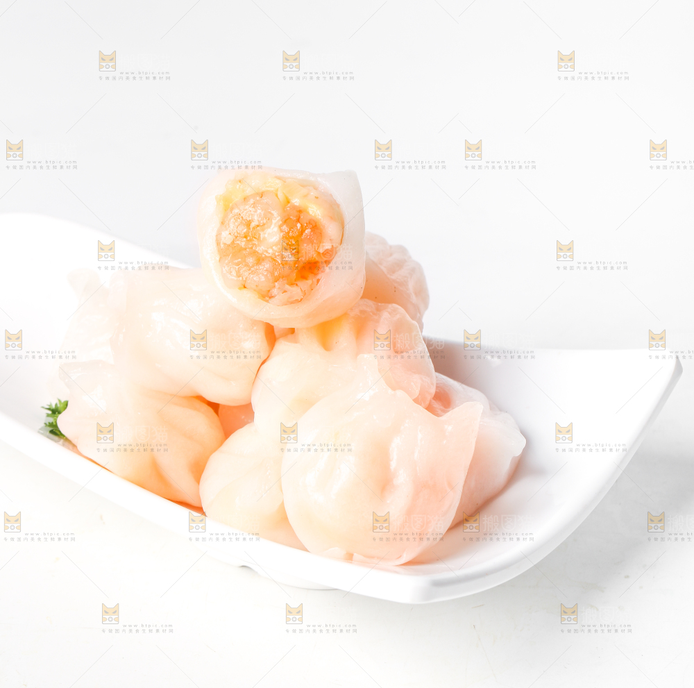 白底上的虾饺