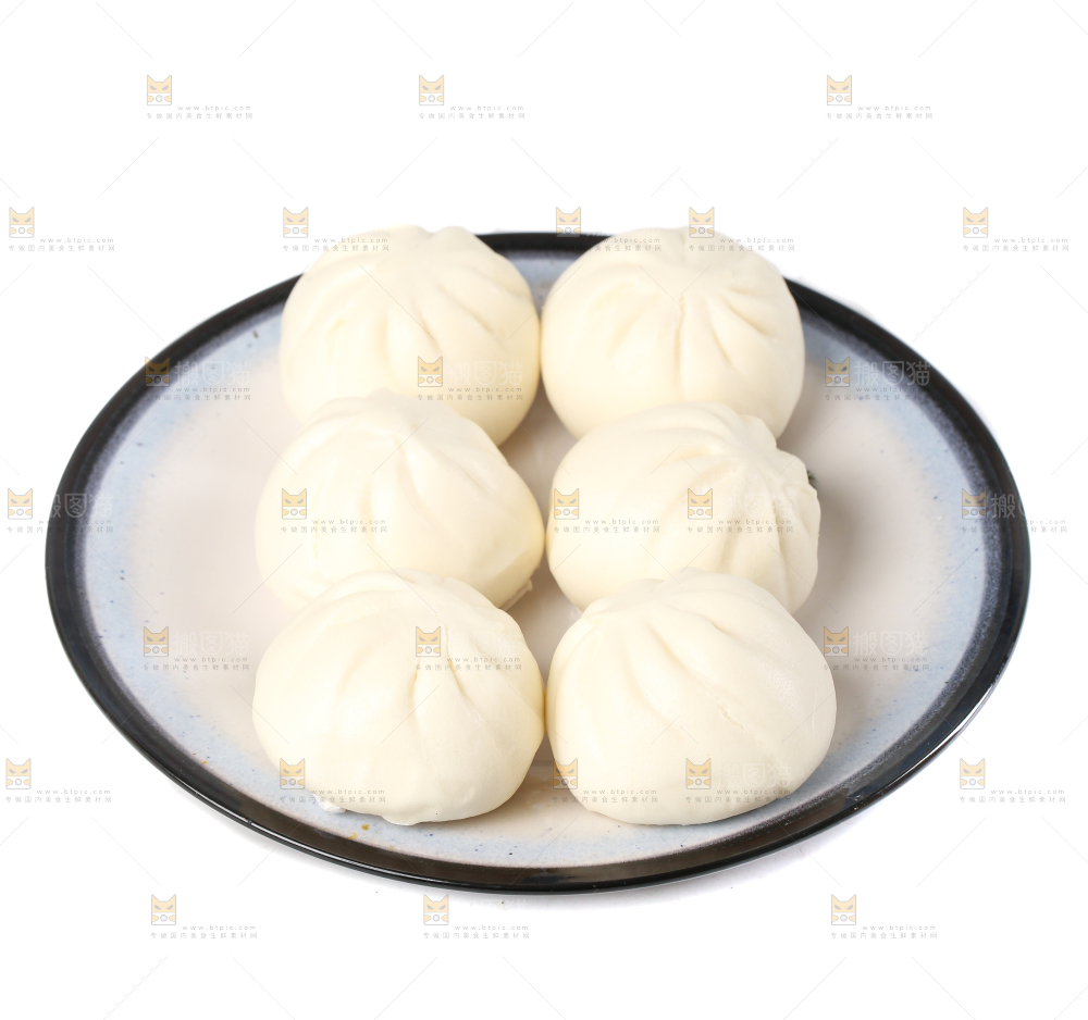 白底上的滑肉包