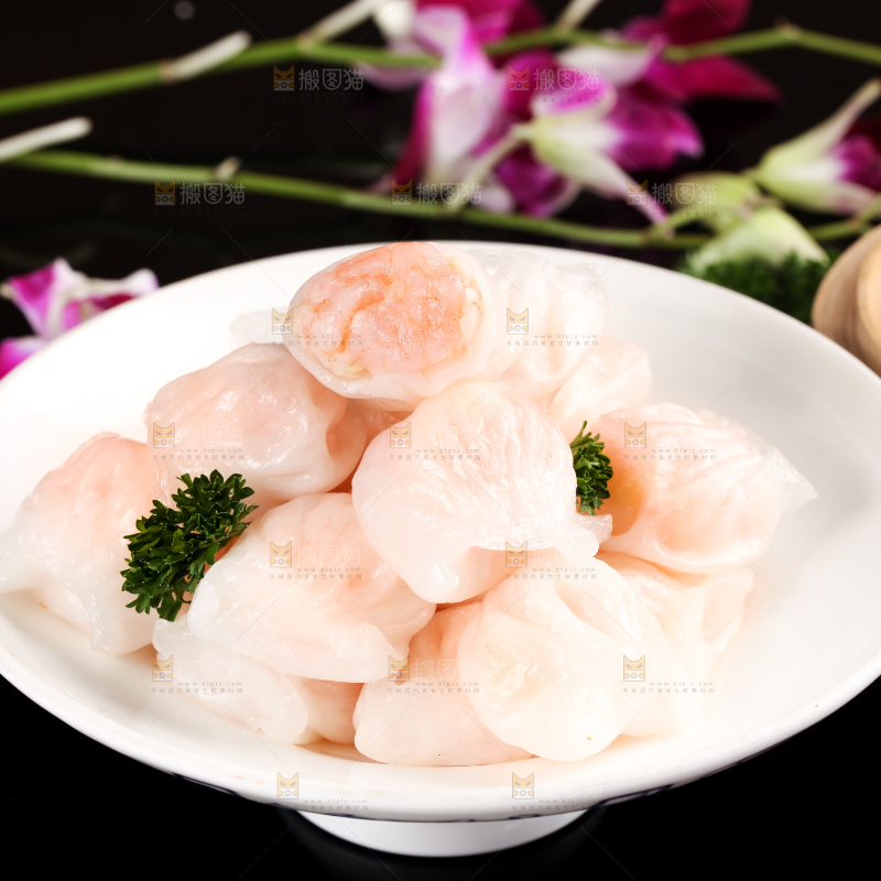 深底上的虾饺