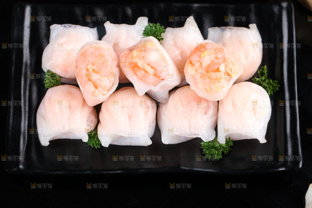 深底上的虾饺