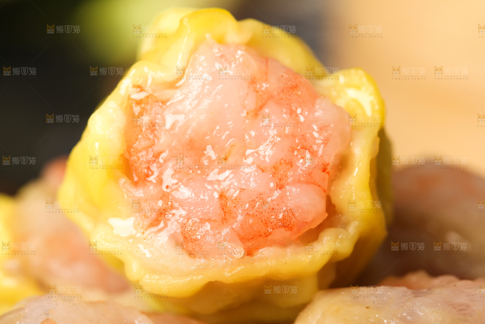 深底上的虾肉烧卖