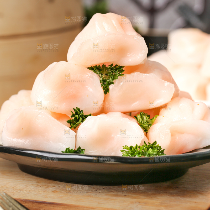 深底上的虾饺