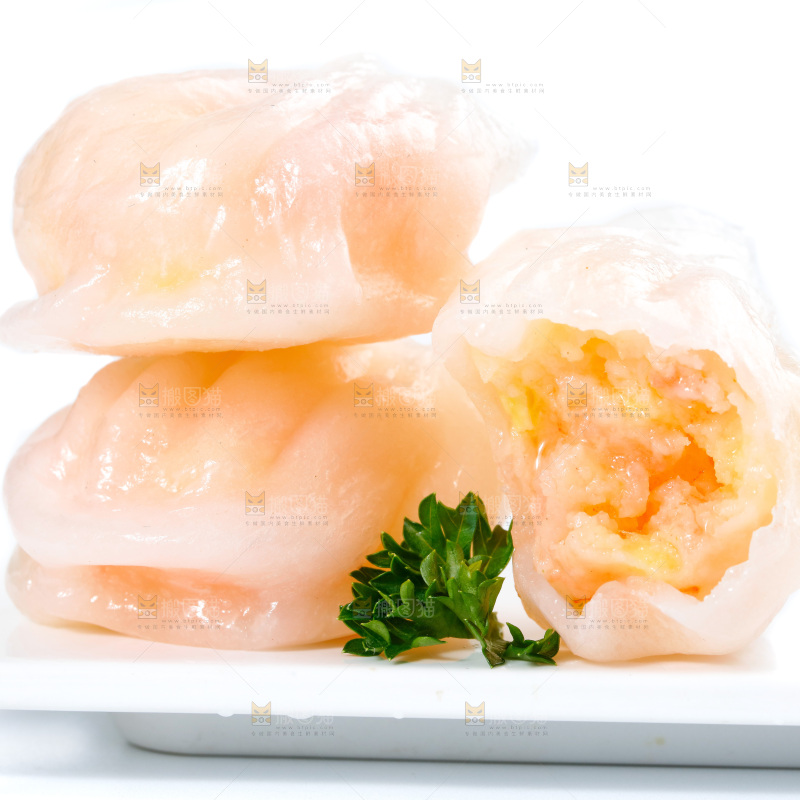 白底上的虾饺