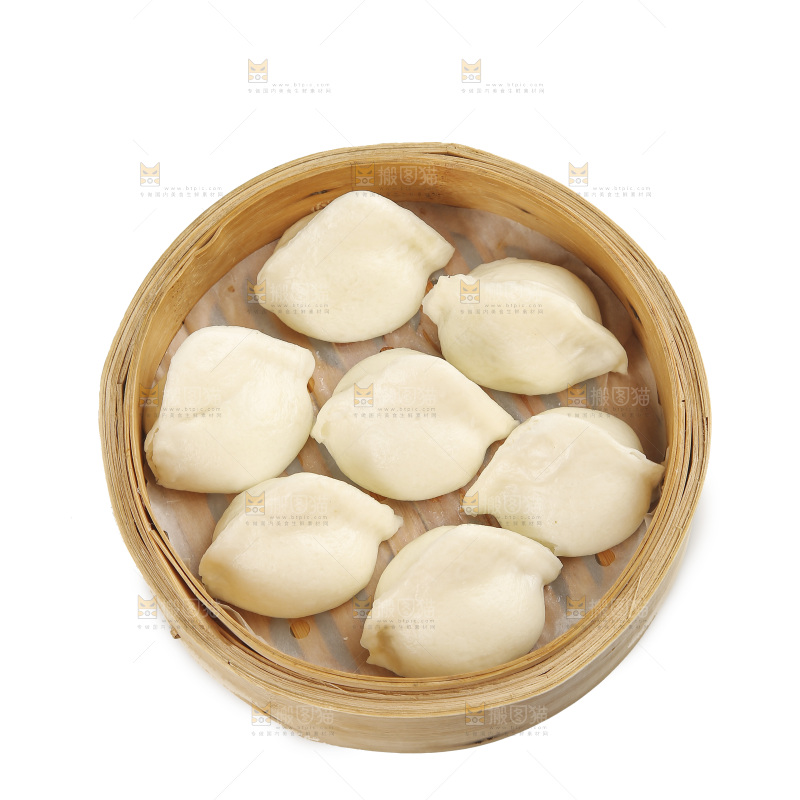 白底上的水煎包