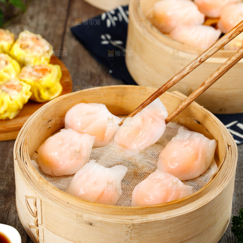 深底上的虾饺