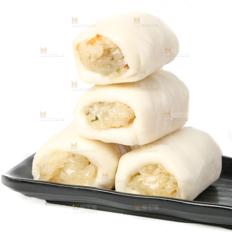 白底上的糯米卷
