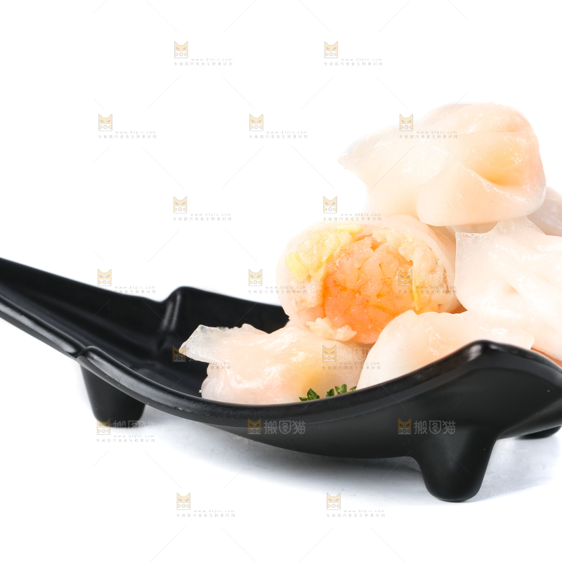 白底上的虾饺