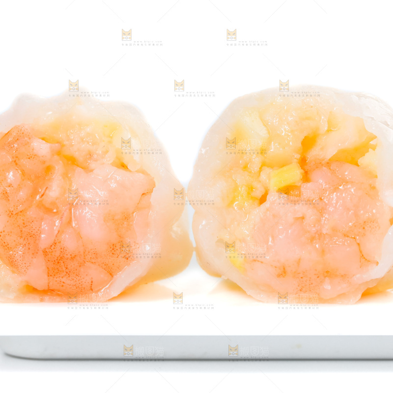 白底上的虾饺