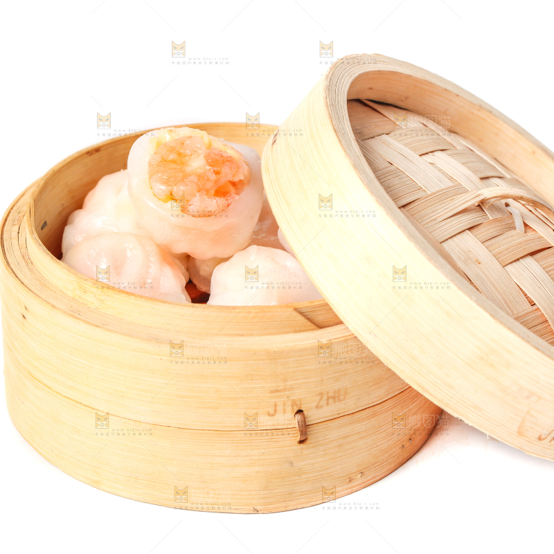 白底上的虾饺