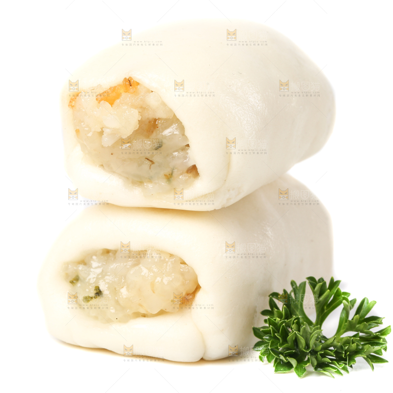 白底上的糯米卷