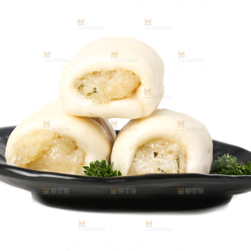 白底上的糯米卷