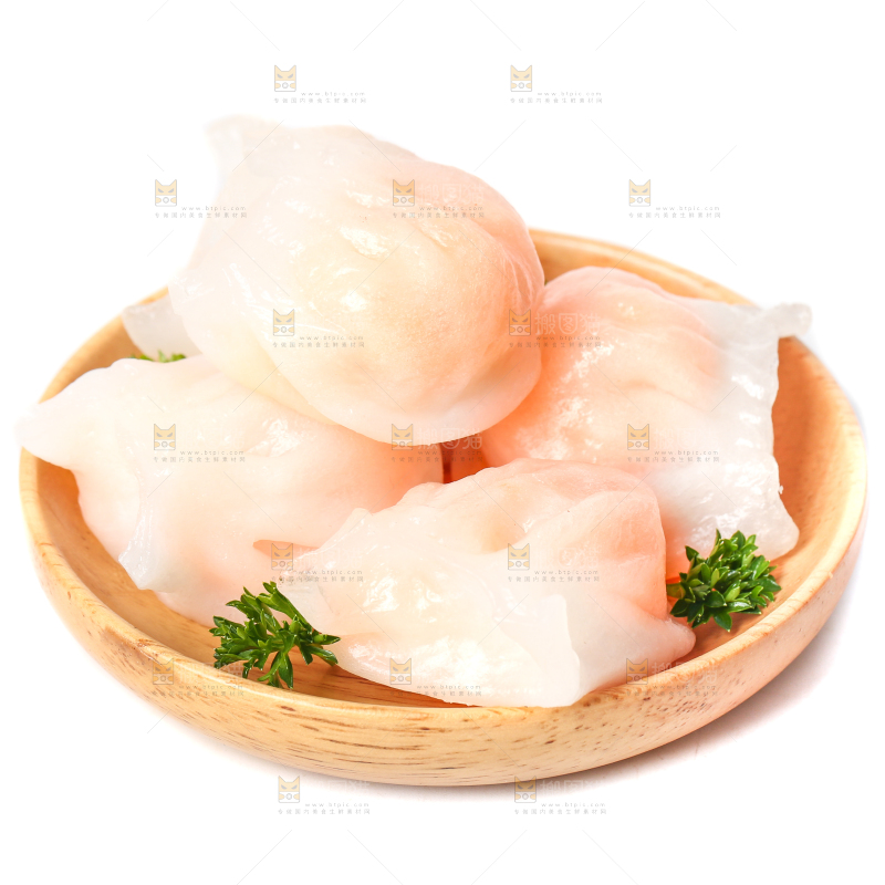 白底上的虾饺