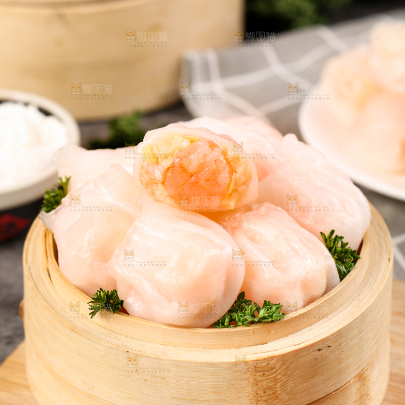 深底上的虾饺