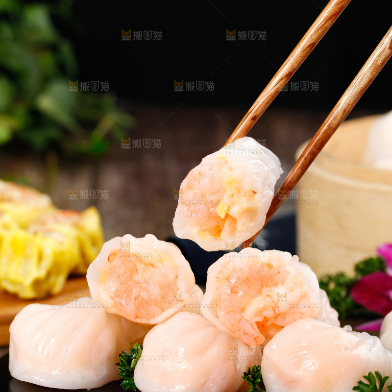 深底上的虾饺