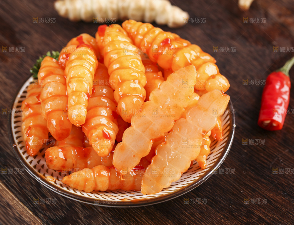 盘子里的红油宝塔菜