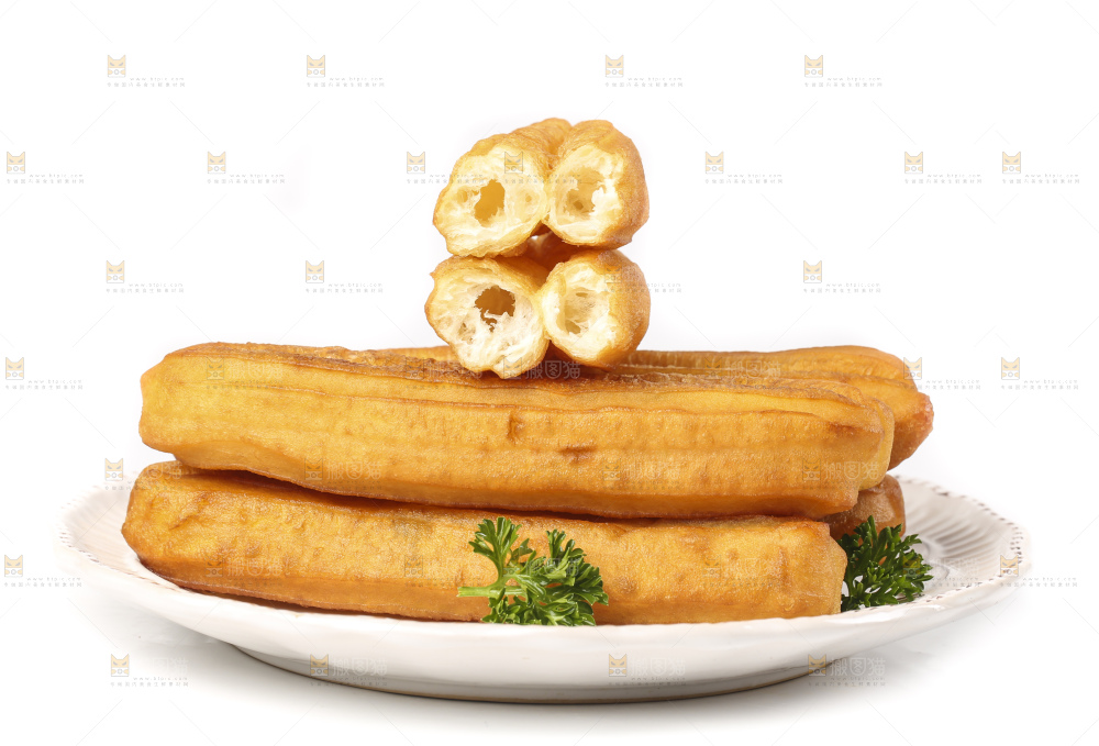 白底上的香酥油条